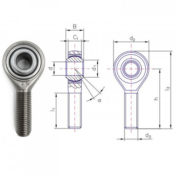 SNODO MASCHIO DX PASSO 8X1.25 FORO 8mm